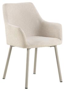 MAZZONI EXPORT VERA Bézs (Apia 453 szövet) / szürke-bézs váz (cashmere) - MODERN KÁRPITOZOTT CHENILLE KAGYLÓSZÉK STÍLUSÚ NAPPALIBA/ÉTKEZŐBE