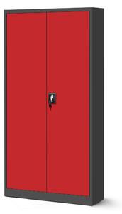 JAN NOWAK JAN H fém iratszekrény 900x1950x400, modell antracit-piros