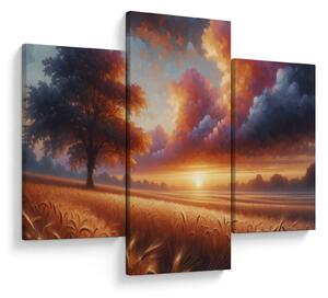 Kép – Naplemente a mezőn (90x60 cm)