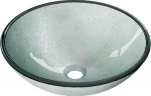 Mexen Mira üveg pult feletti mosdókagyló 42 x 42 cm, ezüst - 24124211