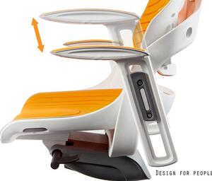 UNIQUE WAU ELASTOMER ergonomikus irodai szék, fehér váz-mangó