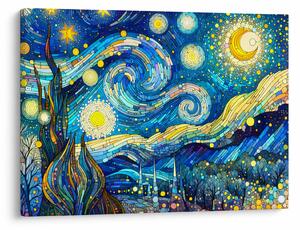 Kép – Csillagos éjszaka mozaikja (70x50 cm)