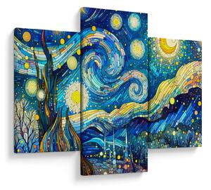 Kép – Csillagos éjszaka mozaikja (90x60 cm)