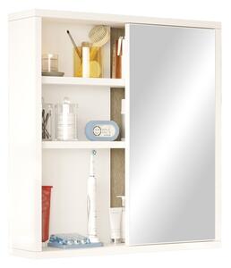 Fürdőszoba szekrény tükörrel, Bagno Pako World, fehér, 60x14x63 cm