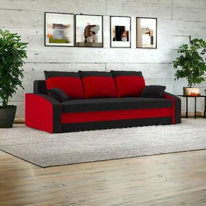 HEWLET kanapéágy, normál szövet, hab töltőanyag, szín - fekete / piros