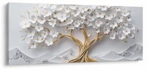 Kép – 3D elegáns életfa virágokkal (120x50 cm)