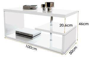 Homeland 100 cm-es fekete dohányzóasztal beépített RGB led világítással RGB-SW110GY
