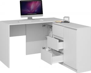 Aldabra Plus 2D3S íróasztal szekrénnyel, 120x76x50 cm, fehér