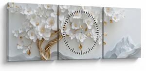 Kép – 3D elegáns életfa (órával) (90x30 cm)