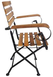 VidaXL 4 darab acél és tömör akácfa kerti összecsukható szék