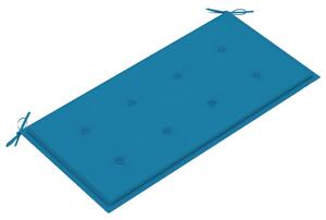 VidaXL tömör tíkfa kerti pad kék párnával 112 cm