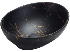 Mexen Elza 40 x 33 cm méretű pultra helyezhető mosdó, fekete kő - 21014098