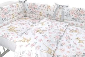 Baby Shop 3 részes ágynemű garnitúra - őzike szürke/rózsaszín