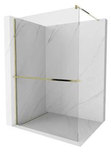 HD Arlo+ Gold Walk-In zuhanyfal 8 mm vastag vízlepergető biztonsági üveggel, 200 cm magas, arany profillal és távtartóval