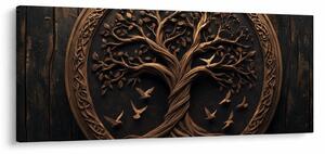 Kép – Fából készült életfa (120x50 cm)