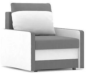MILTON fotel, normál szövet, hab töltőanyag, szín - szürke / fehér