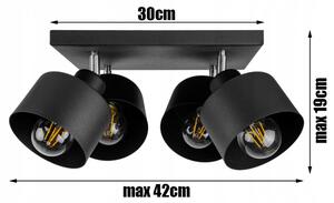 Glimex LAVOR állítható mennyezeti lámpa fekete 4x E27 + ajándék LED izzók