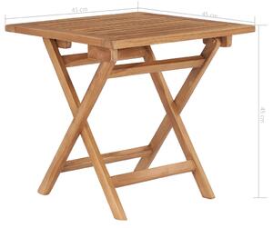 VidaXL tömör tíkfa összecsukható kerti asztal 45 x 45 x 45 cm