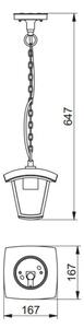 Lámpa Kerti lámpatest MARINA-P, E27, MAX. 20W, IP54, AC220-240V, 50-60Hz, akasztott, fekete