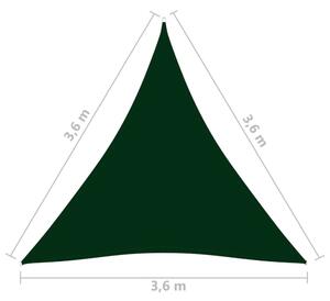 SunGlide háromszög napvitorla 3,6m x 3,6m x3,6m MOUJ-079