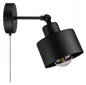 Glimex LAVOR állítható fekete fali lámpa kapcsolóval 1x E27 + ajándék LED izzó