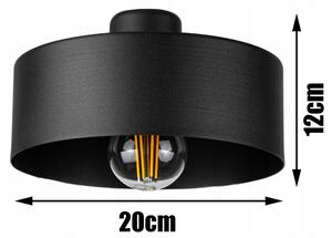 Glimex LAVOR MED fekete fali lámpa kapcsolóval 1x E27 + ajándék LED izzó