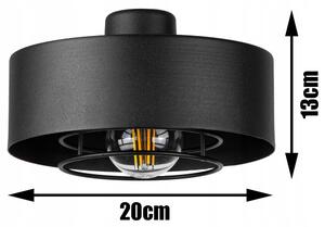 Glimex LAVOR MED rácsos fekete fali lámpa kapcsolóval 1x E27 + ajándék LED izzó