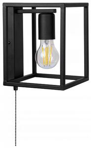 Glimex CAGE fali lámpa kapcsolóval fekete 1x E27 + ajándék LED izzó