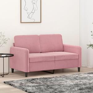 Kétszemélyes rózsaszín bársony kanapé 120 cm