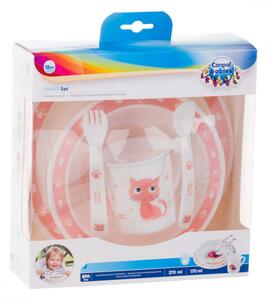 Canpol babies étkezési szett - rózsaszín cica