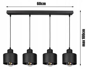 Glimex LAVOR állítható függőlámpa fekete 4x E27 + ajándék LED izzók