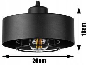 Glimex LAVOR MED rácsos állítható függőlámpa fekete 1x E27 + ajándék LED izzó