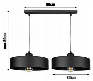 Glimex LAVOR LARGE állítható függőlámpa fekete 2x E27 + ajándék LED izzó