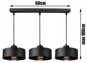 Glimex LAVOR MED állítható függőlámpa fekete 3x E27 + ajándék LED izzó