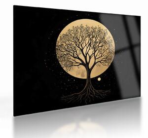Üveg kép – Fa arany teliholdban I. (70x50 cm)