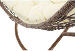 KALEA barna-barna függő fotel krémszínű párnával