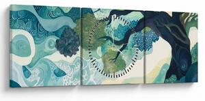 Kép – Az életfa zöld lombkoronája (órával) (90x30 cm)