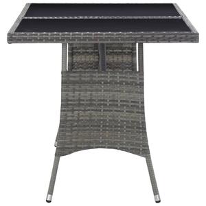 VidaXL szürke polyrattan kerti asztal 140 x 80 x 74 cm