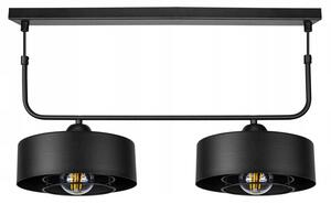 Glimex LAVOR MED rácsos állítható függőlámpa fekete 2x E27 + ajándék LED izzók