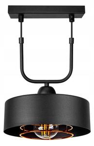 Glimex LAVOR MED rácsos fekete réz/króm állítható függőlámpa 1x E27 + ajándék LED izzó