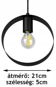 Glimex Ring állítható függőlámpa fekete 3x E27 + ajándék LED izzók