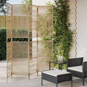 Bézs 4 paneles polyrattan térelválasztó
