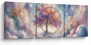Kép – Életfa a felhőkben (órával) (90x30 cm)