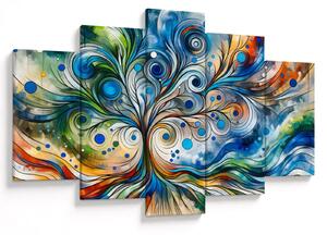 Kép – Színes energikus fa (150x105 cm)