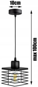 Glimex Laurie állítható függőlámpa fekete 1x E27 + ajándék LED izzó