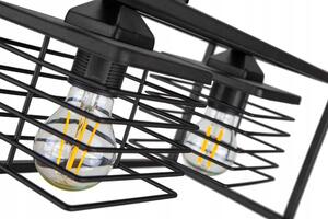 Glimex CAGE rácsos állítható függőlámpa fekete 2x E27 + ajándék LED izzók