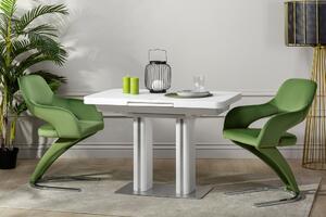 Modern Bővíthető Étkezőasztal Szatén Fehér Színben. 120-155x70 cm. Carvelli - Asti