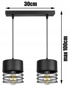 Glimex Carol állítható függőlámpa fekete 2x E27 + ajándék LED izzók