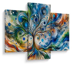 Kép – Színes energikus fa (90x60 cm)