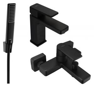 Mexen Mino R72 fürdőkád készlet, fekete - 72403R72-70